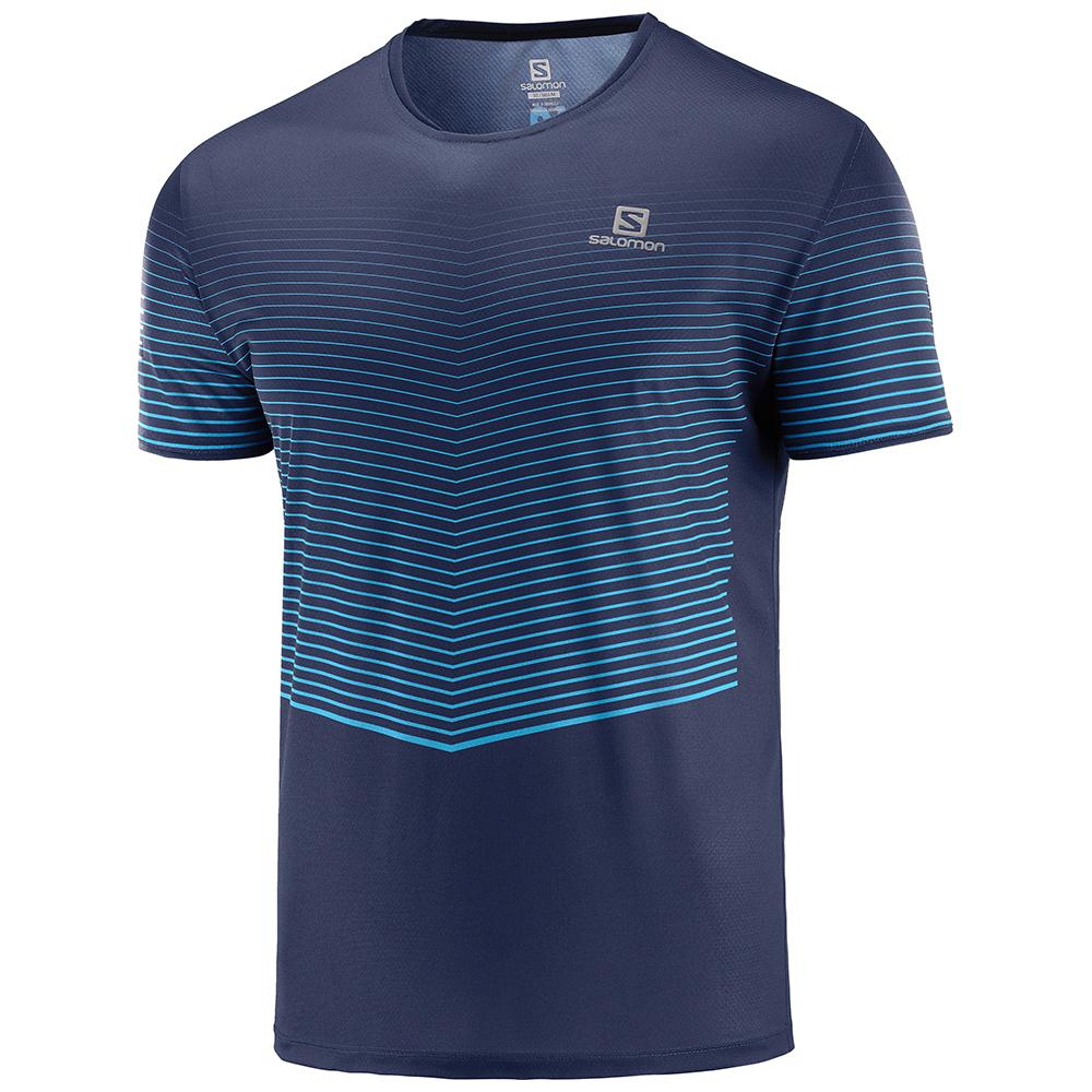 Camisetas Salomon Hombre Azul Marino - Salomon Argentina SENSE M,195684-DXH